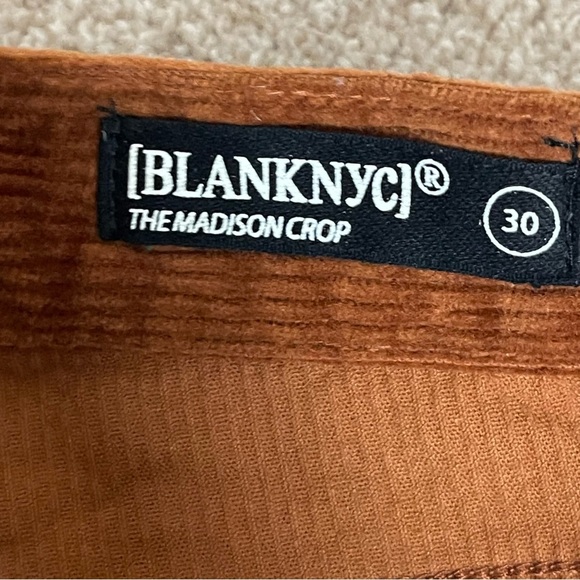 Blank NYC Madison High-Rise Crop Corduroy Pants Jeans in Clockwork Copper Sz 30 - Picture 6 of 8